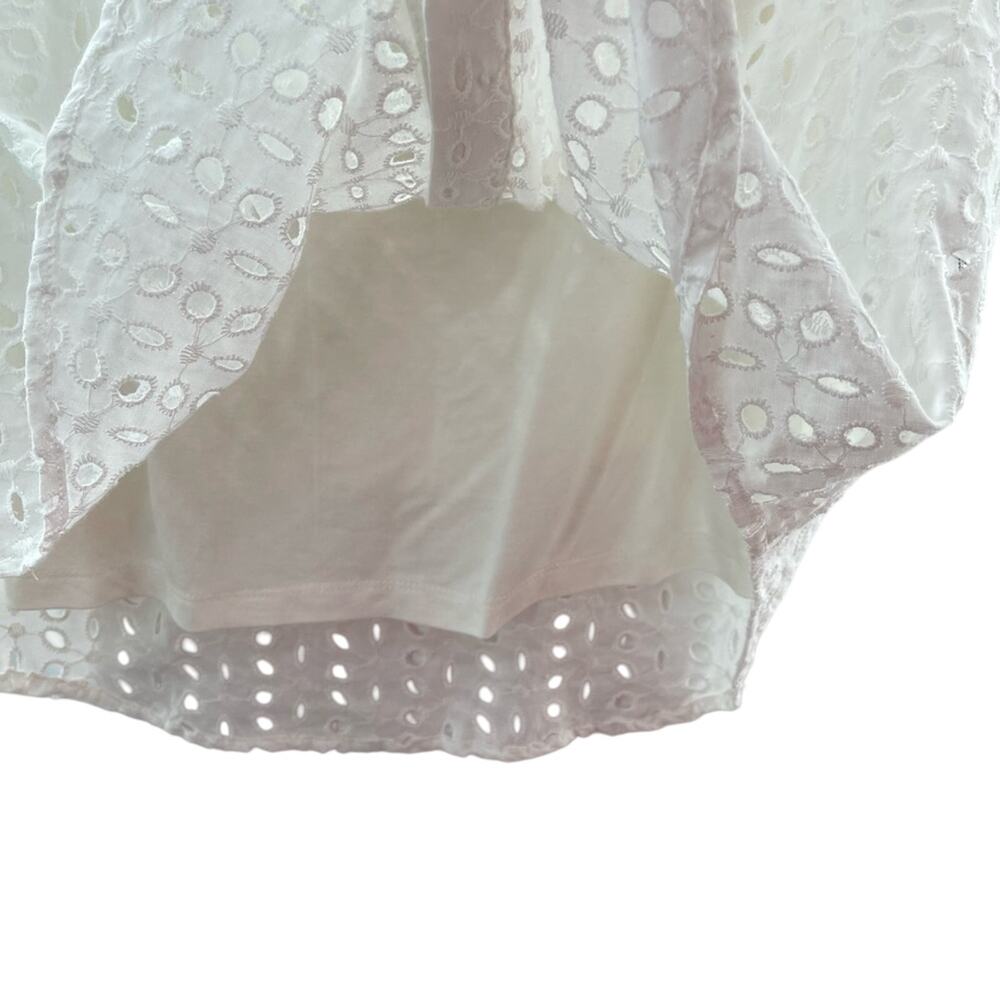 Evereve Calista Eyelet Ruffle Sleeveless Button Down Boho Blouse Size Medium - Picture 6 of 14